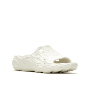 Slip-on sandal with textured swirls.