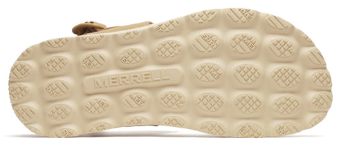 A shoe sole with the brand MERRELL embossed on it.