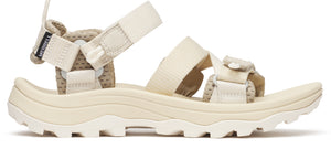 Beige sandal with adjustable straps.