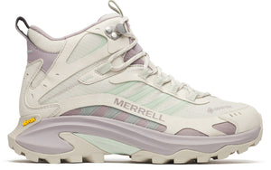 Hiking boot with a rugged sole, GORE-TEX marking, and the word MERRELL printed on its side.
