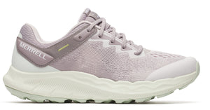Lavender sneaker with white sole and heel. The word "MERRELL" is visible on the heel.