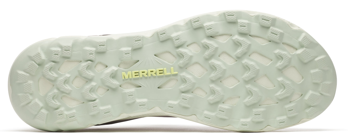 A shoe sole with the word "MERRELL" visible.