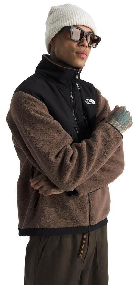 Men's Retro Denali Jacket Smokey Brown TNF Black | Quarks Shoes
