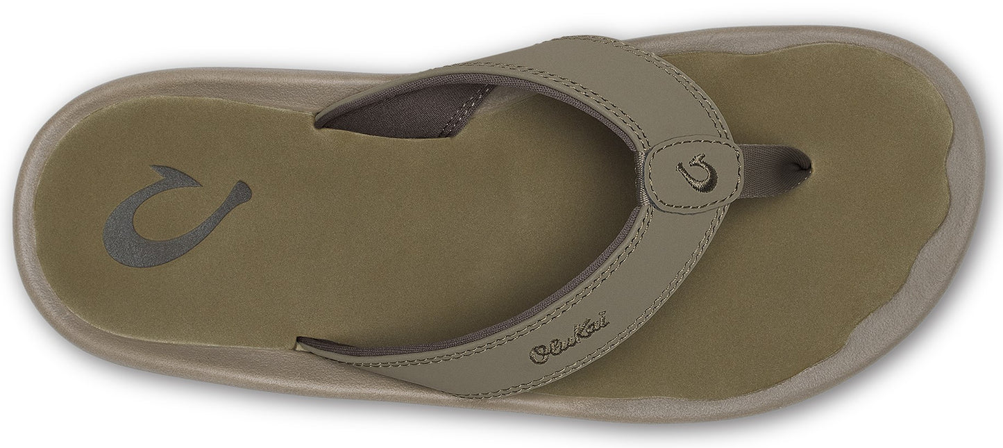 A single beige flip-flop with a taupe upper.