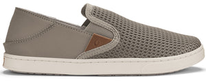 A slip-on shoe with a breathable mesh upper and elasticized panels.