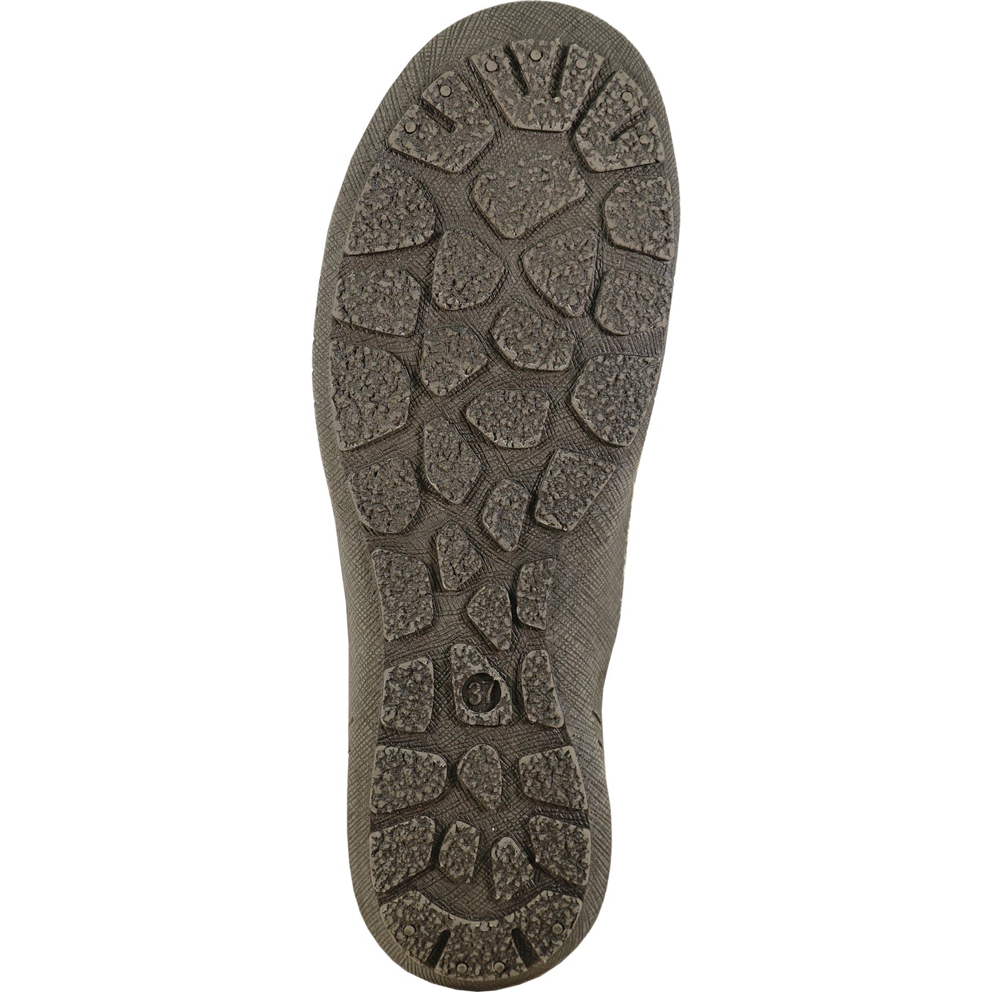 shoe sole with textured tread pattern