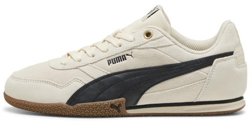 Puma shoe, off-white leather with black formstripes.