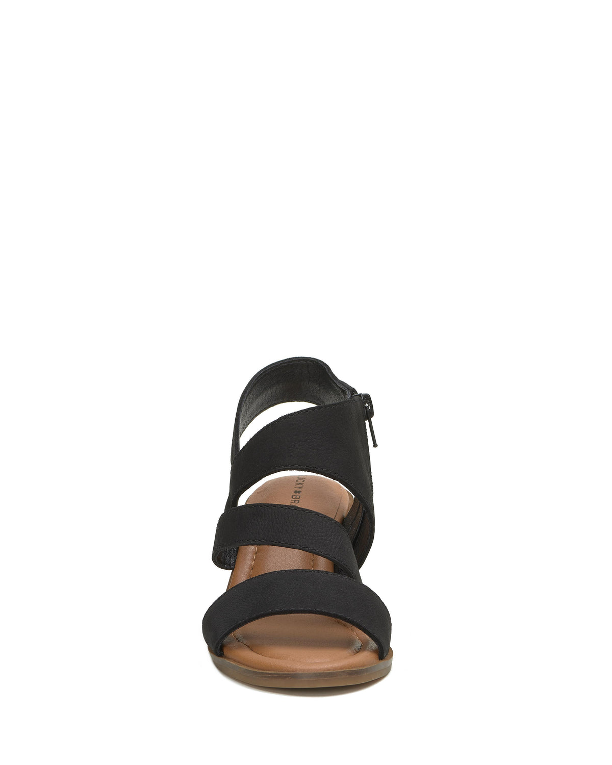black open-toe heel with multiple straps