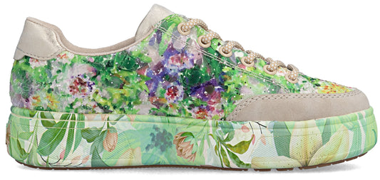 Floral print sneaker.