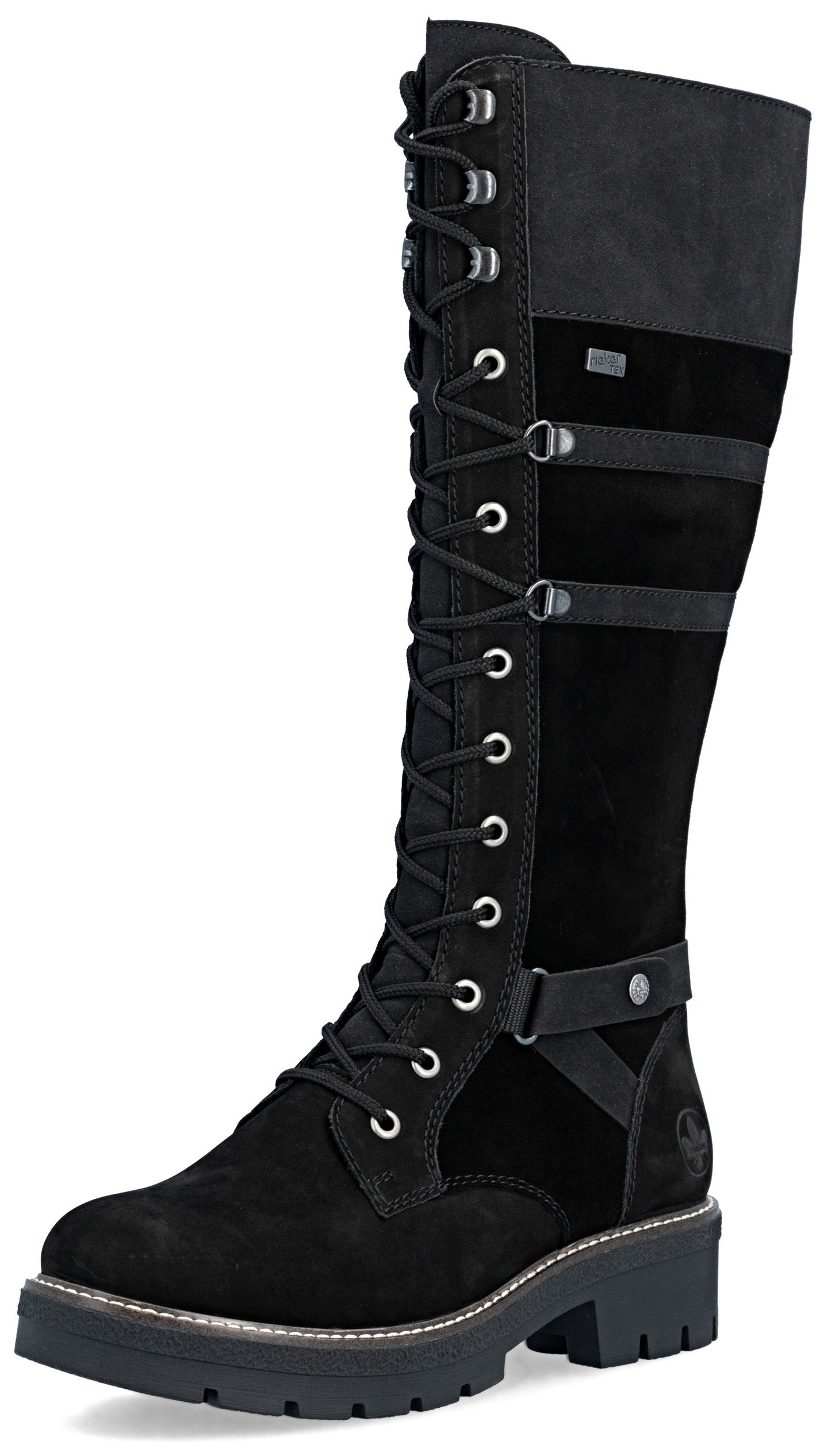 Black Tall Lace Up Boot