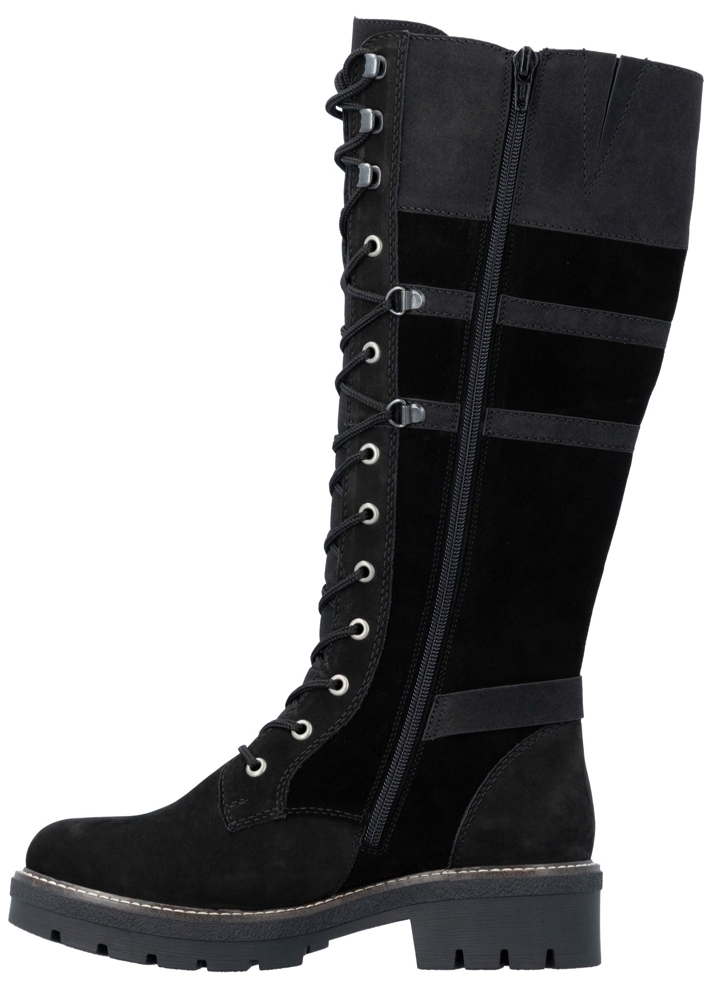 Black Tall Lace Up Boot
