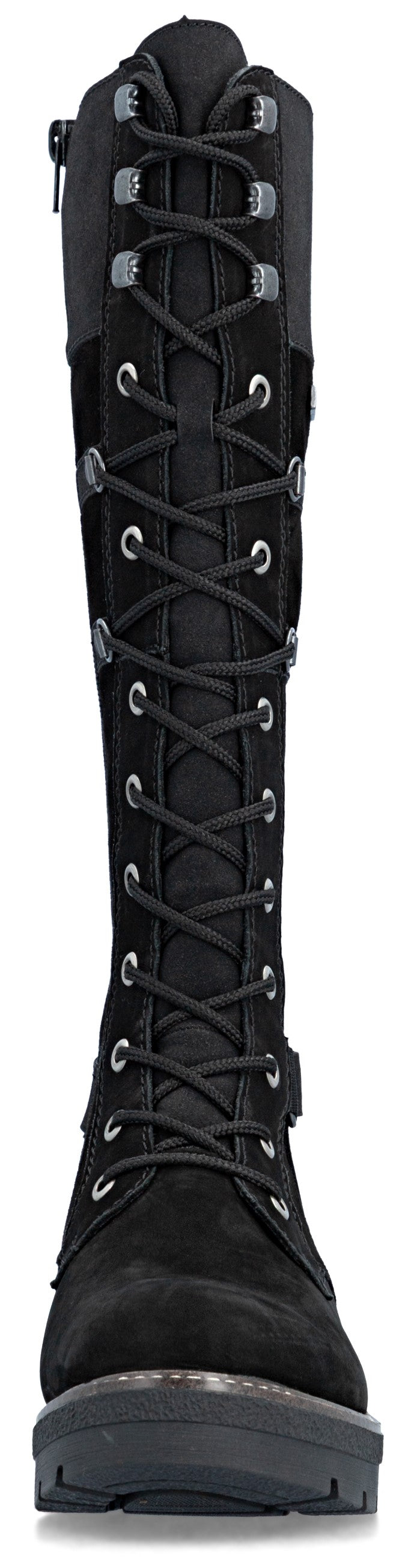 Black Tall Lace Up Boot