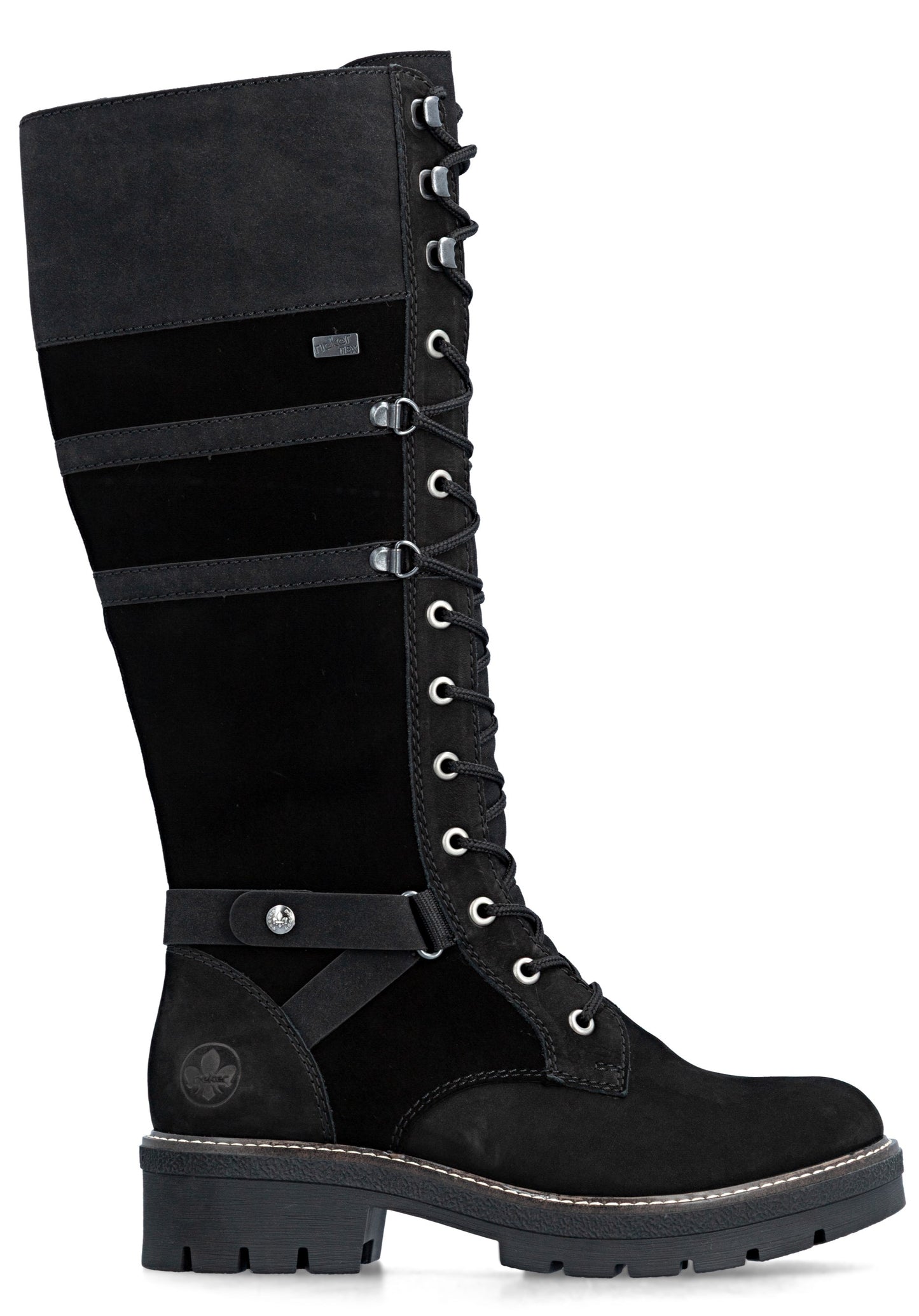 Black Tall Lace Up Boot