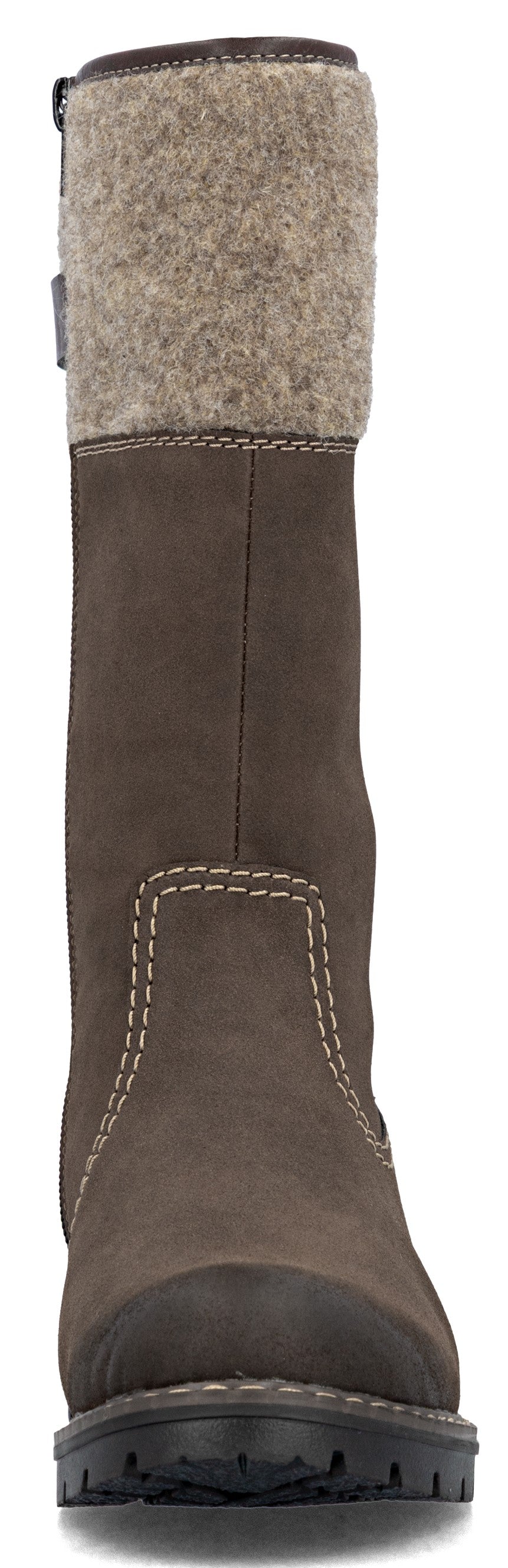Brown Tall Side Zip Boot