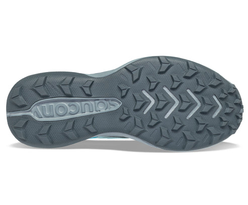 Bottom view of shoe showing a gray tread.