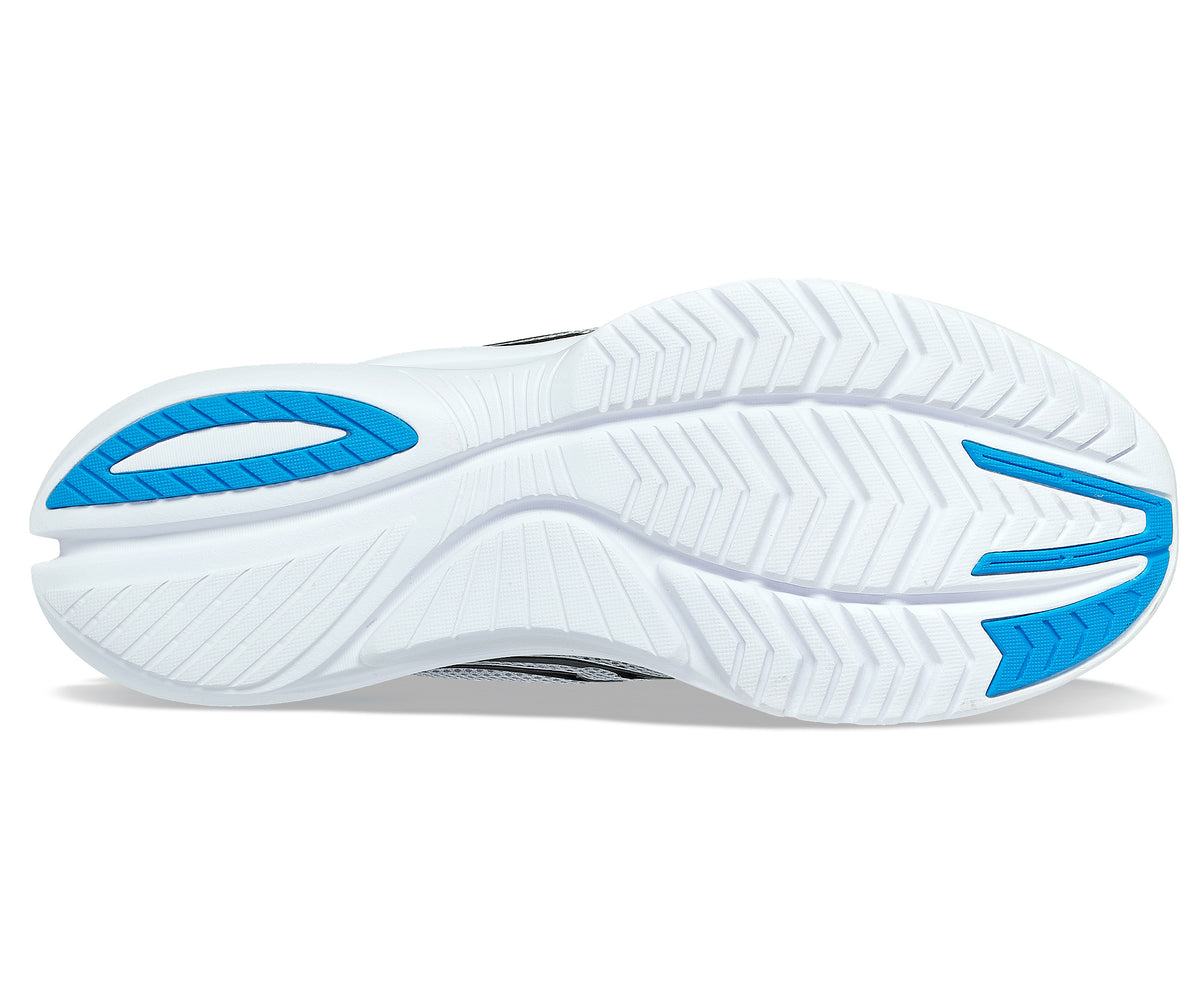 White athletic shoe sole with blue accents.