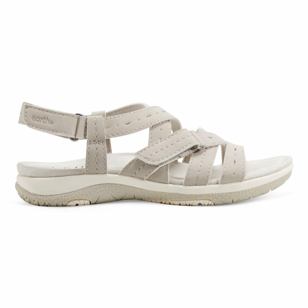 Sandals with multiple adjustable hook and loop straps and ankle strap.