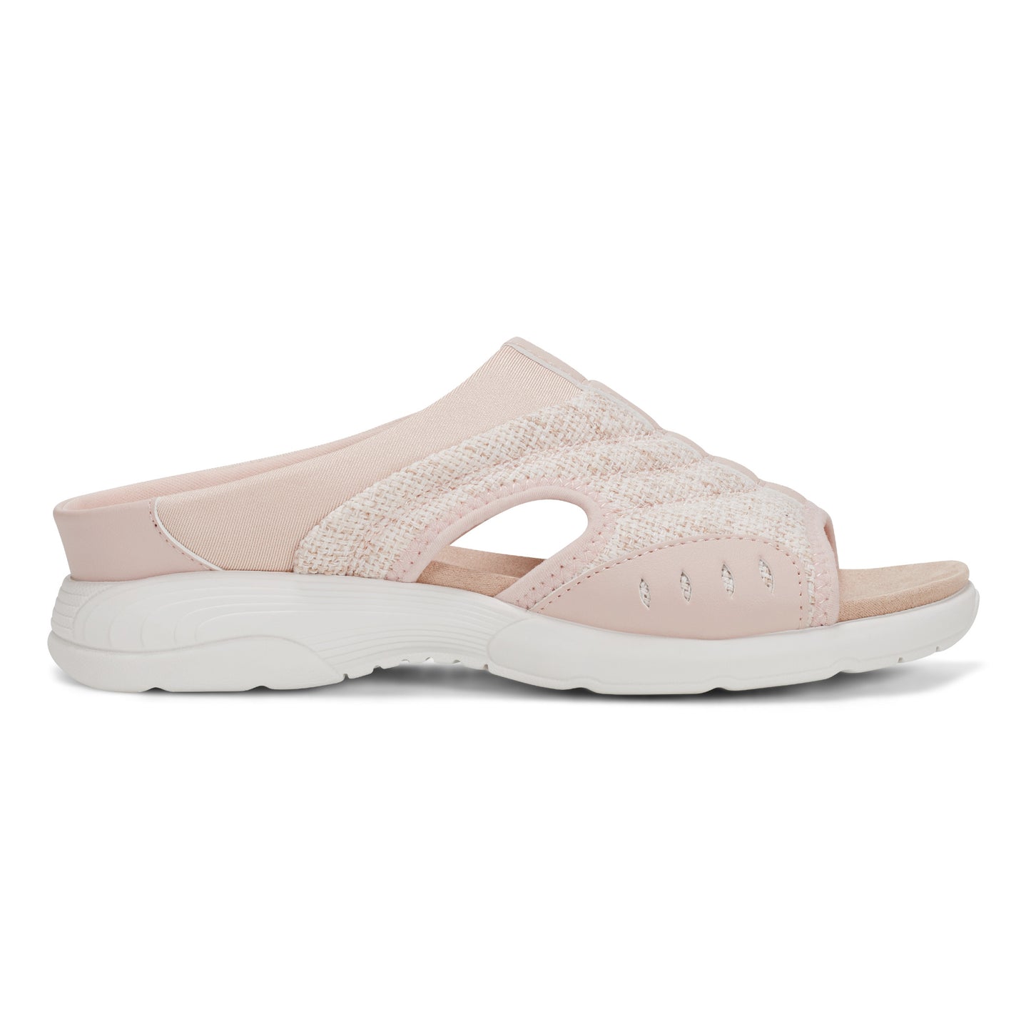 Light pink slide sandal with a white sole.