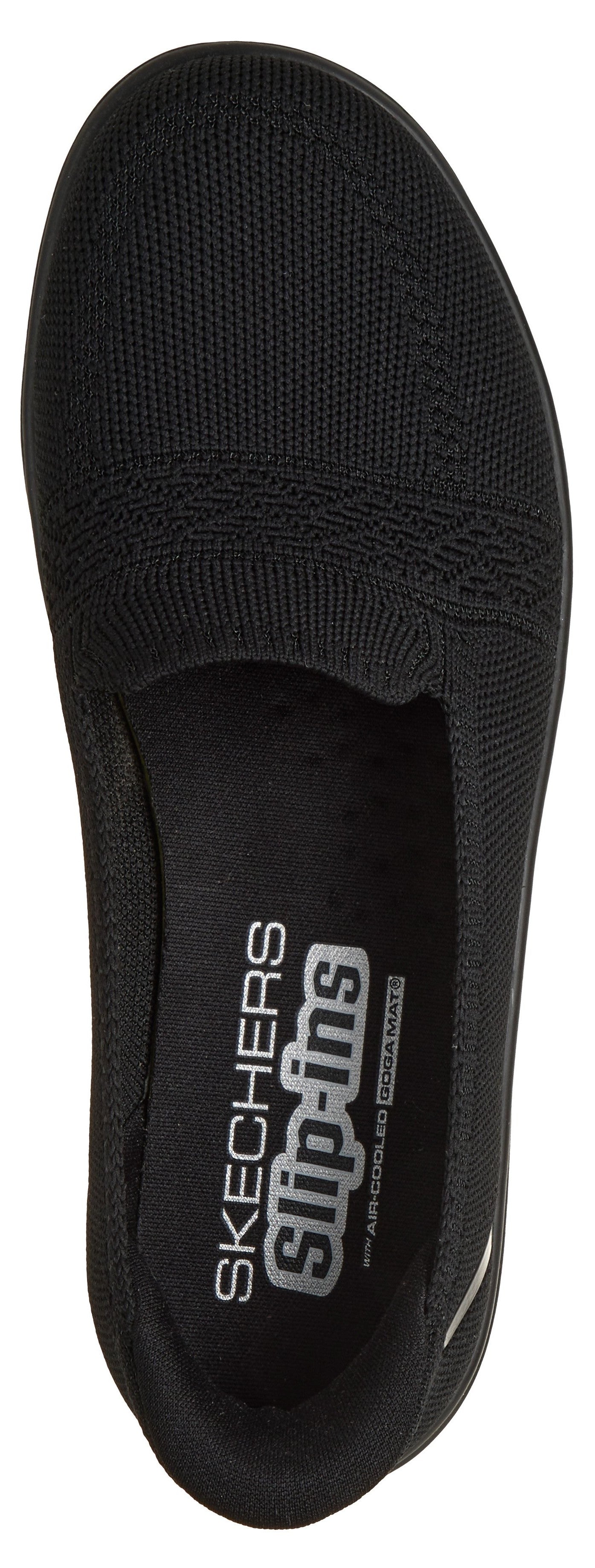 A slip-on shoe with a "Skechers Slip-ins" logo inside.