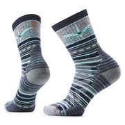 Women's Hike Targeted Cushion Dragon Stitch Mid Crew Socks Deep Navy