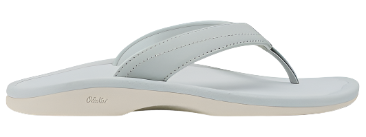 light blue flip-flop with cream sole