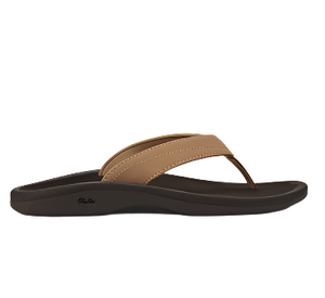 Tan flip-flop with brown sole