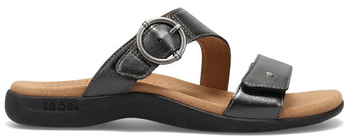 Sandals with adjustable straps and buckle.