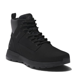 Black Timberland lace-up boot.