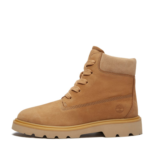 Tan workboot with laces and a thick lug sole.