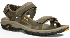 Adjustable brown sandal with a rubber sole.