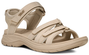 Beige sandal with adjustable straps.