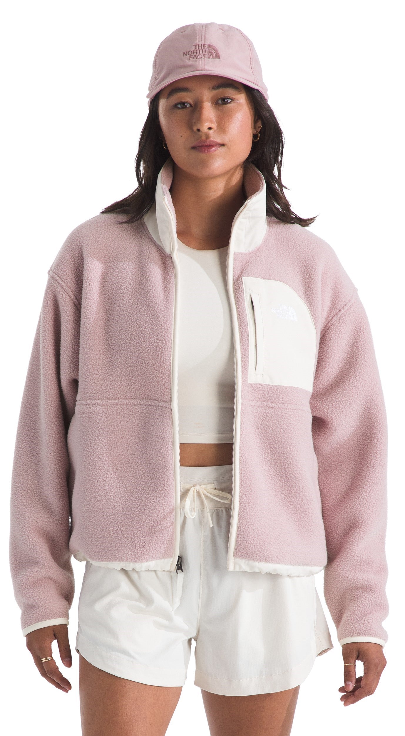 yumi Women's Yumiori Off Peak Full Zip Jacket Metal Pink/White Dune
