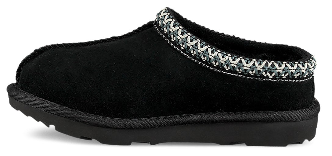 Black Ugg Tasman Slipper with decorative trim