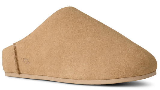 Tan suede slipper.