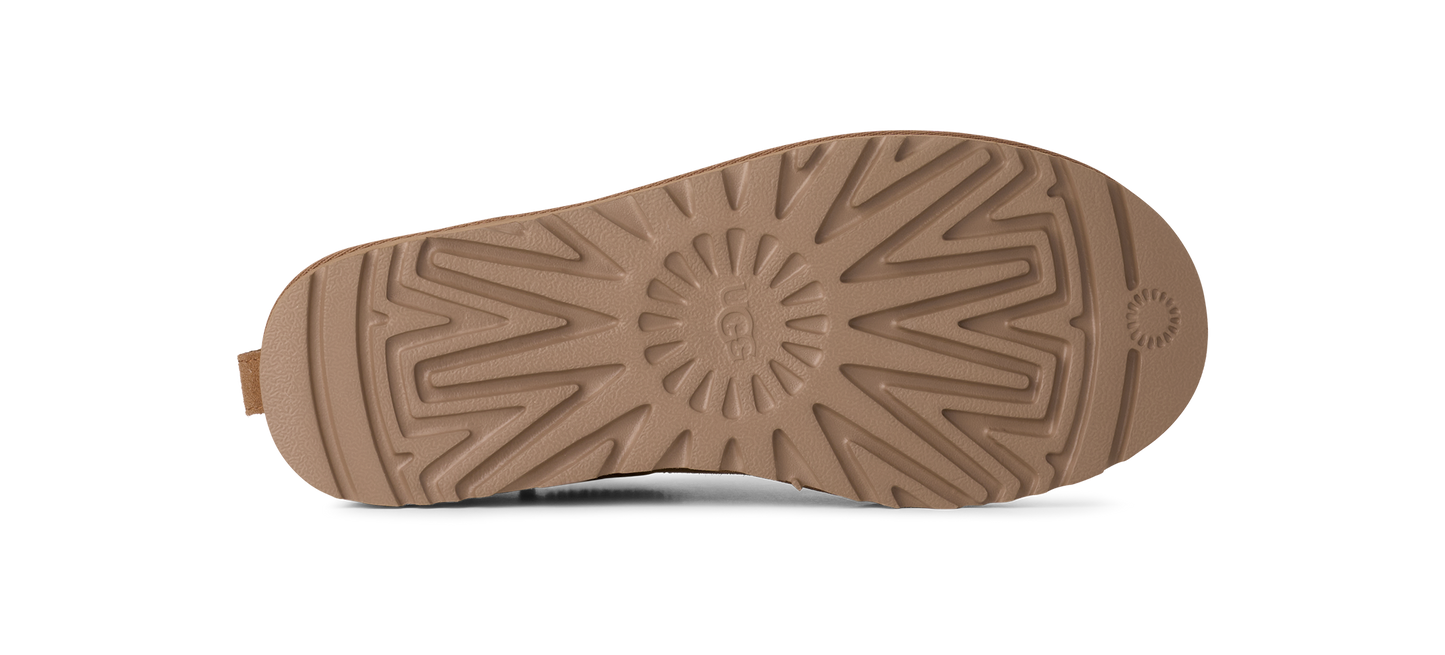 UGG boot sole with radial tread pattern.