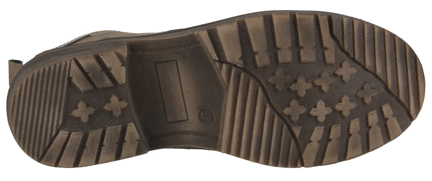 sole of a shoe with a pattern of x's and stripes