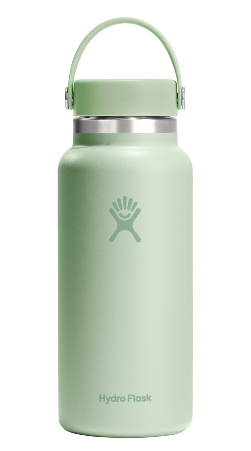 Light green water bottle with handle