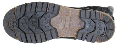 Sole of a shoe with heavy treads.