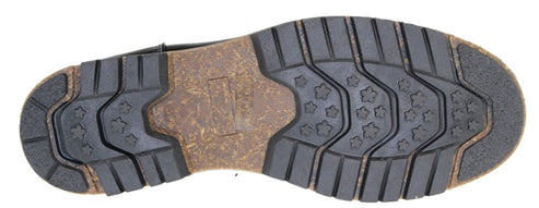 sole of a boot with deep treads and star-shaped patterns