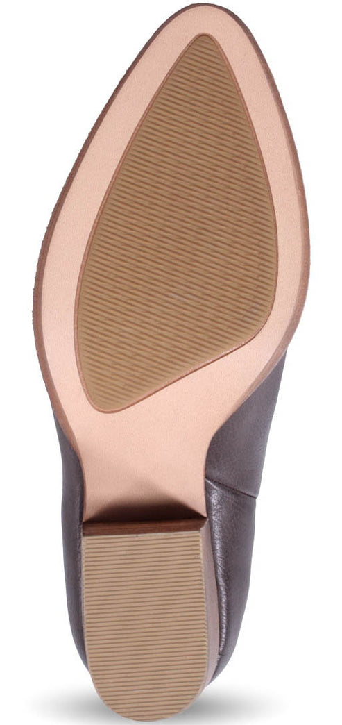 The sole of a shoe shows a textured bottom.