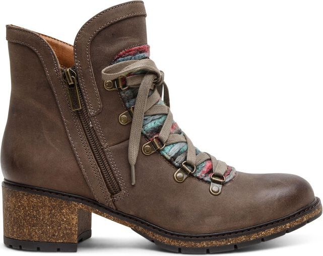 Aetrex Boots Joleen Dark Taupe Lace Up Boot