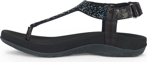 Aetrex Sandals Jade Sparkle Thong Black