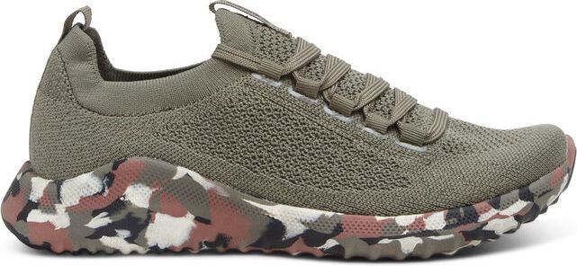 Aetrex Shoes Carly Olive Camo Lace Up