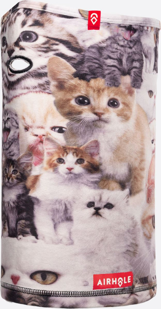 neck warmer with a pattern of kitten photographs
