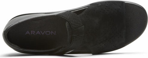 Aravon Sandals Duxbury T-strap Black - Wide