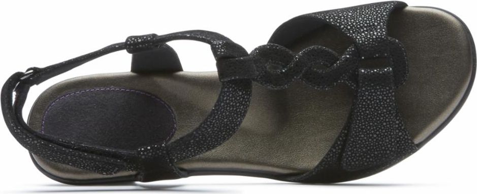 Aravon Sandals Medici T Strap Black - Narrow