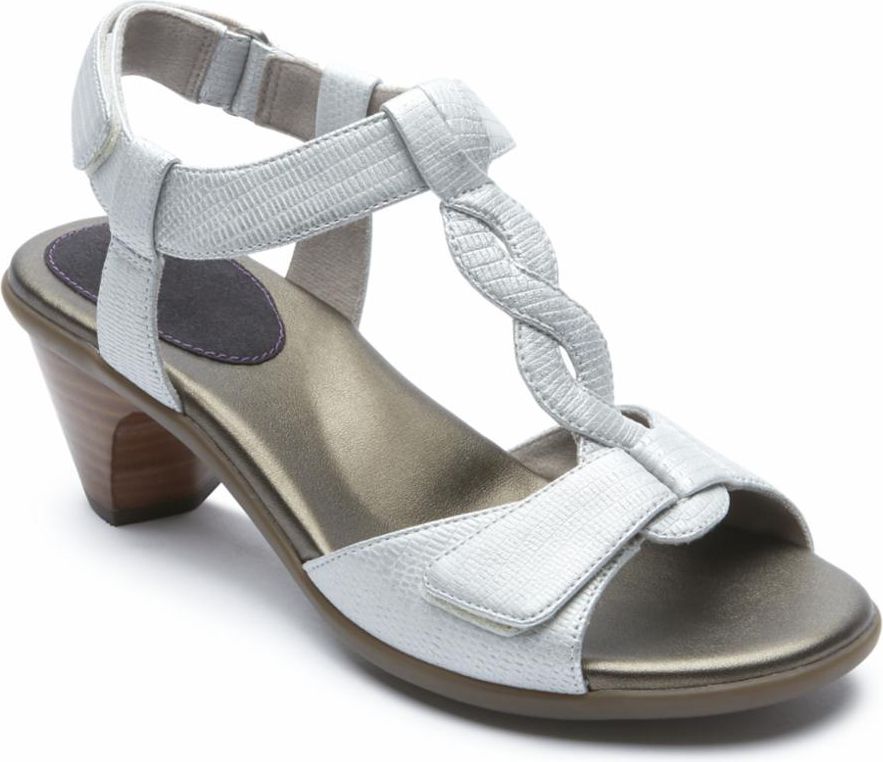 Aravon Sandals Medici T Strap White - Wide