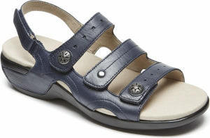 Aravon Sandals Power Comfort Sandals Three Strap Navy - Extra Wide