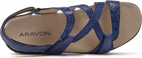 Aravon Sandals Power Comfort Strap Sandals Blue - Wide