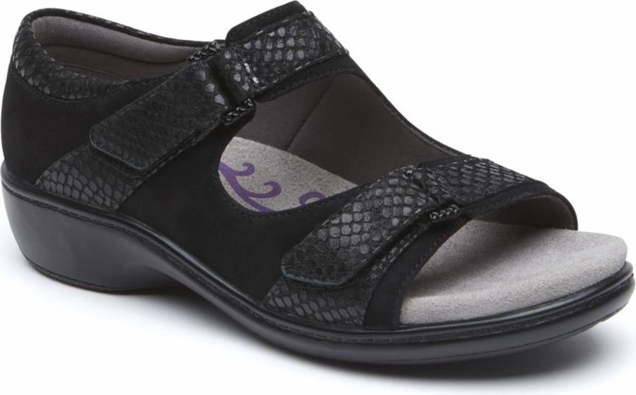 Aravon Shoes Duxbury Two Strap Black - Wide